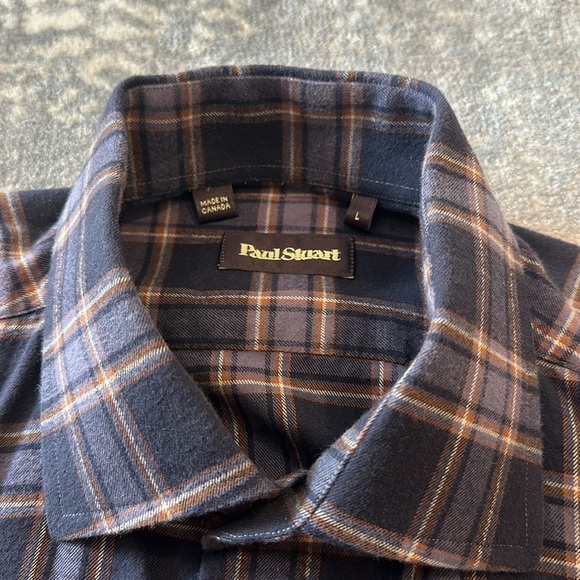 PAUL STUART COTTON FLANNEL MENS SHIRT SIZE L - Picture 8 of 8
